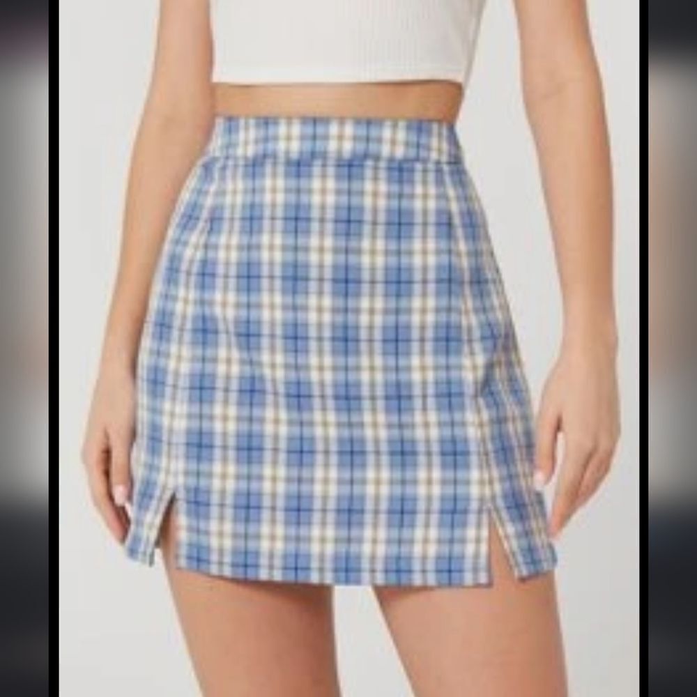 SHEIN Plaid Mini Skirt Sz Small